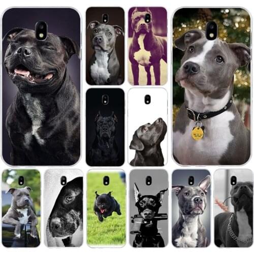 132H Pit Bull Dog Pitbull Puppy Animal Soft Silicone Tpu Cover phone Case for Samsung j3 j5 j7 2016 2017 a3 2016 a5 2017 a6 2018