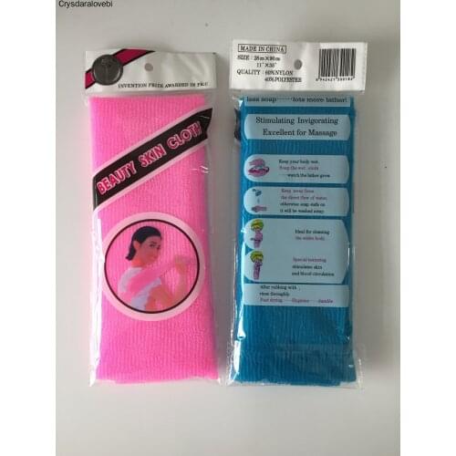 2pcs/lot Nylon Japanese Exfoliating Beauty Skin Bath Shower Wash Cloth Towel Back Scrub