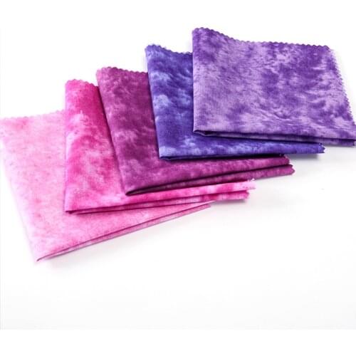 5 Pieces 100% Cotton Tie Dye Fabric Gradient DIY Handmade Patchwork Needlework Cloth Sewing Quilting Fabrics 20*20cm