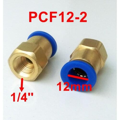 5pcs/lot 12mm Tube 1/4'' Internal Thread Pneumatic Fitting Quick Joint Connector PCF12-2 pipe fitting