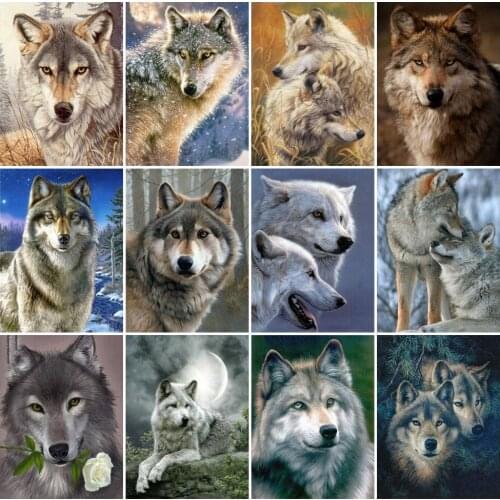 EverShine Diamond Painting Animal Diamond Embroidery Full Drill Wolf Rhinestones Art Mosaic Beaded Needlework DIY Handicraft