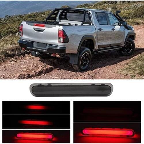 Car Dynamic LED High Brake Light Lamp Rear Tailgate 3Rd Brake Light for Toyota Hilux Vigo SR5 MK6 2005-2014 Smoke