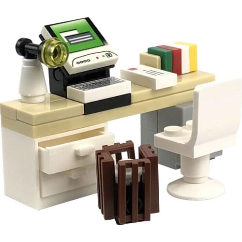 Locking Blocks MOC Bricks Office Desk Set Sale Building Blocks Toys for Children DIY Small Scene Parts Learning Gifts Block Toy