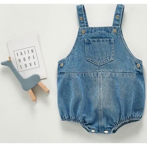 Baby Denim Rompers Toddler Newborn Baby Boys Girls Sleeveless Rompers Casual Jumpsuits Baby Girl Outfits Infant Clothing