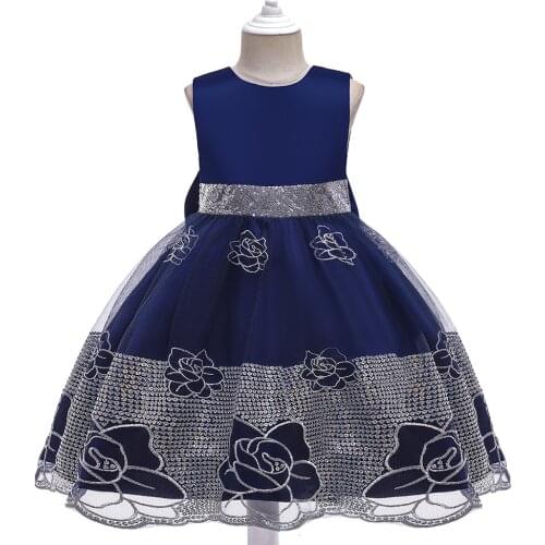 2021 Sequins Embroidery Dresses Kids Dresses For Girls Elegant Wedding Princess Dress Children Christmas Clothes Costume Vestido