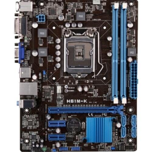 For ASUS H61M-K used motherboard for intel LGA 1155 DDR3 USB2.0 16GB DVI VGA H61 useddesktop motherboard boards