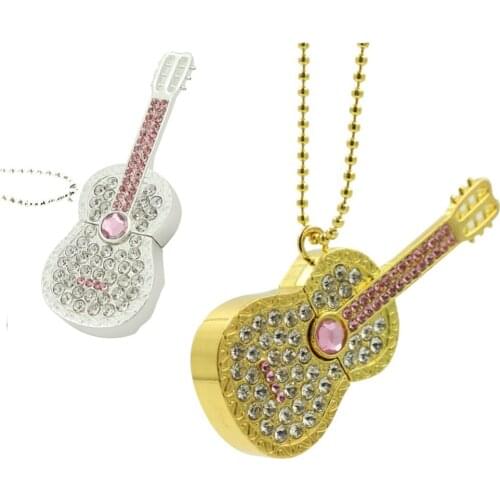 Pendrive Usb Flash Drive U disk Pen drive 32GB 16GB 8GB 4GB Diamond Crystal Necklace Guitar Memory stick flash card Girl Gift