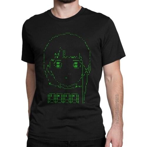 ASCII Serial Experiments Lain Mens T Shirt Leisure Tees Classic Short Sleeve Round Neck T-Shirts 100% Cotton Adult Clothes