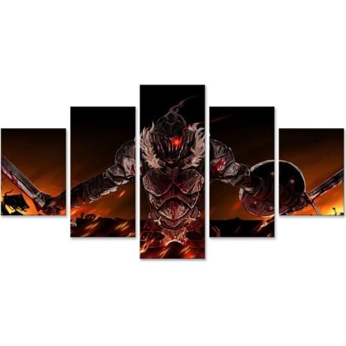 Goblin Slayer Blood Armor Wall Art Prints Home Decor 5 Pieces Canvas Painting Modular Pictures Livingroom Artwork Poster