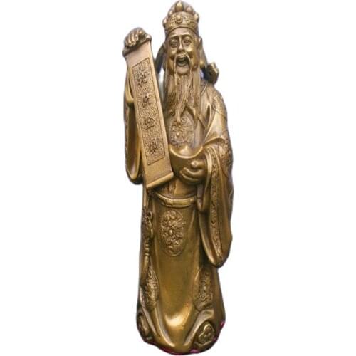 Chinese old bronzes God of wealth copper Statue