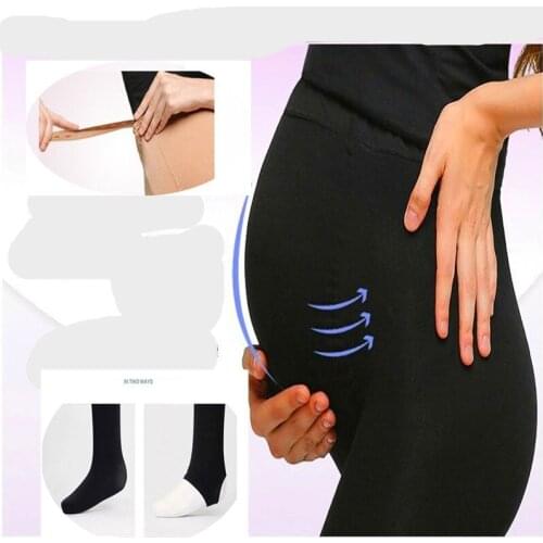 Autumn and winter 320D velvet pregnant women pantyhose U-shaped file during pregnancy, stomach lift elastic adjustable fertilize