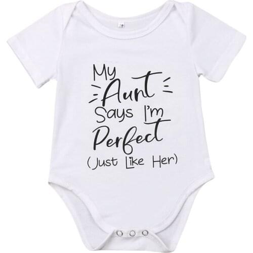 Emmababy Summer Short Sleeve White Letter Jumpsuit Clothes Costume Cute Cotton Outfits Infant Toddler Baby Boy Girls Bodysuit