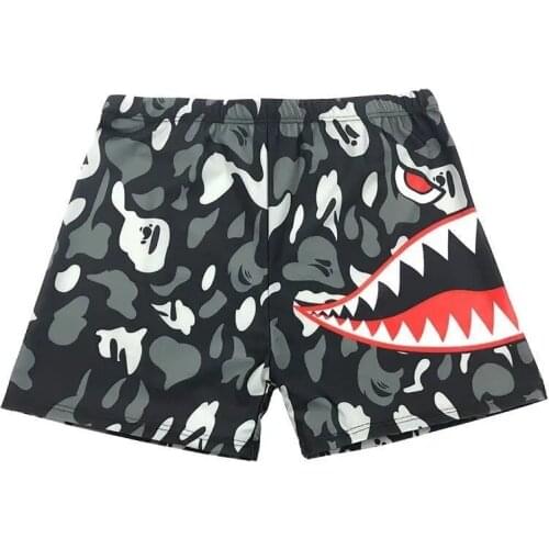 Hot mens beach pants High quality baby shark swimming trunks Large home stretch shorts