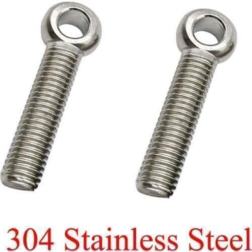 M5/M6*20/25/30/35/40/45/50/60/70/80/90/100mm 304 Stainless Steel O Ring Hole Swing Lifting Articulated Stud Anchor Eye Bolt