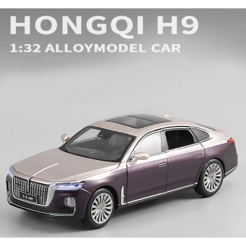 1/32 HONGQI H9 Simulated Metal Toy Vehicles Model Alloy Pull Back Children Toys Genuine License Collection Gift Chinese Car Kids