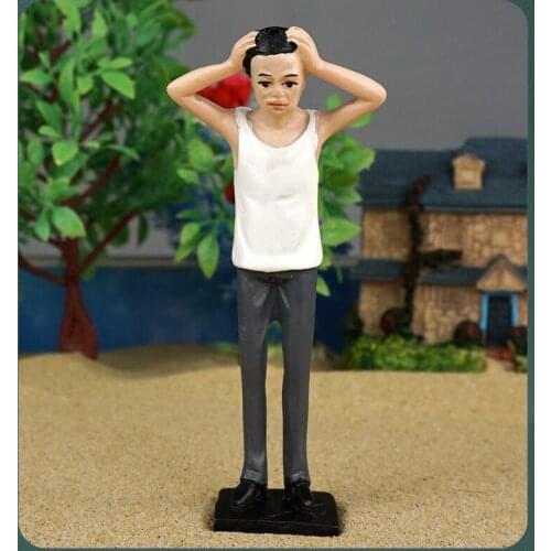 Resin figure model toy psychologhic sand table Emotional breakdown man