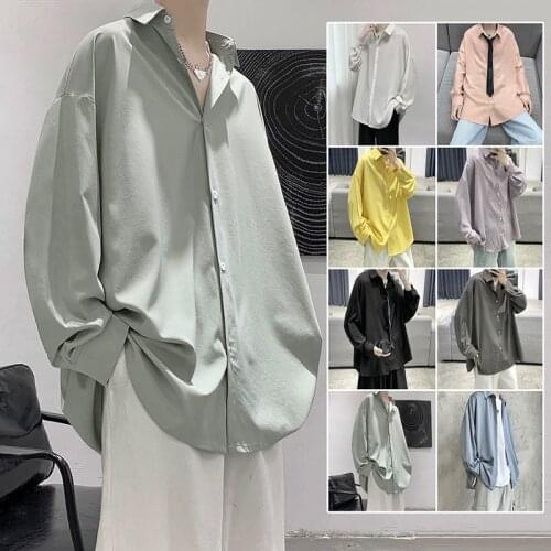 2021 Mens Long Sleeves Multicolor Cargo Shirts Camisa Masculina Streetwear Mens Fashion Trend Lapel Collar Shirts Size M-2XL