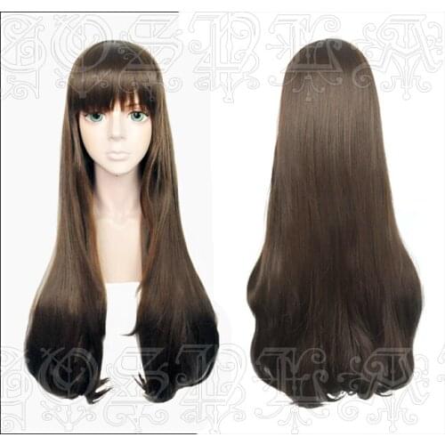 Anime Pripara Kurosu Aroma Cosplay Wigs 80cm Long Dark Brown Heat Resistant Synthetic Hair Wig + Wig Cap