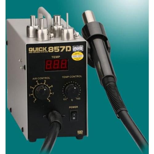 Adjustable Hot Air Heat Gun with Helical Wind 580W SMD Rework Station High Quality Electric Soldering Irons 857D