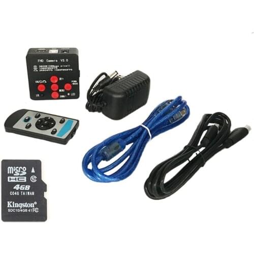 38MP 1080P 60FPS HDMI USB Industrial Electronic digital Microscope Camera with 4GB TF Card For jewelry Phone CPU PCB Repairing