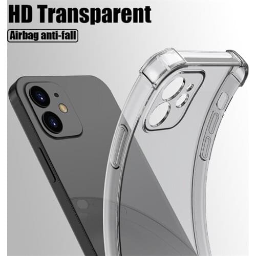 Shockproof Case for iPhone 13 11 Pro 12 Mini X Xr Xs Max 8 7 Plus 6 6s SE 2020 Transparent Cases Coque Silicone Back TPU Cover