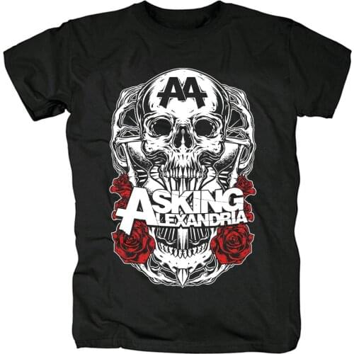 20 Harajuku Asking Alexandria Rock Brand streetwear punk shirt fitness skull Rose poleras heavy Metal flag Cotton camiseta