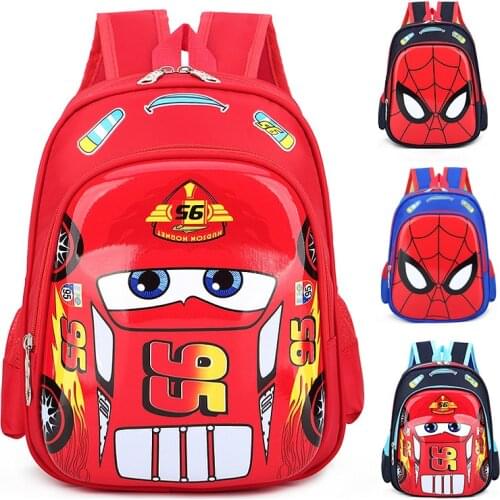 Disney Frozen Backpack Spiderman Cars Children Cartoon Anime Childrens Bag Figure Girl Boy Pattern Kindergarten Schoolbag Gift