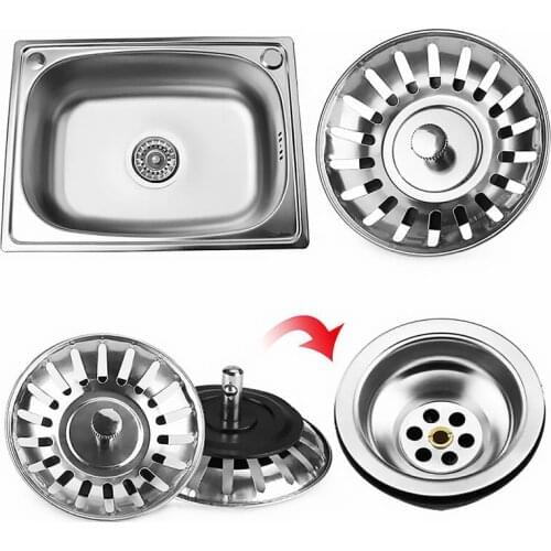 1/2/3/4 Pcs Stainless Steel Kitchen Sink Strainer Stopper Waste Plug Sink Filter Deodorization Type Basin Sink Drain