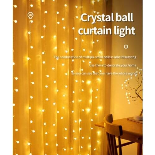 LED String Lights Crystal Garland Curtain Lamp for Room Wedding Christmas Lights Wedding Decoration Home Festoon Fairy Lights
