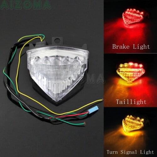 Clear Motorcycle LED Brake Tail Light Integrated w/ Amber Turn Signal Lamp For Honda CBR600F CB1000R 2007-2016 CB600F Hornet