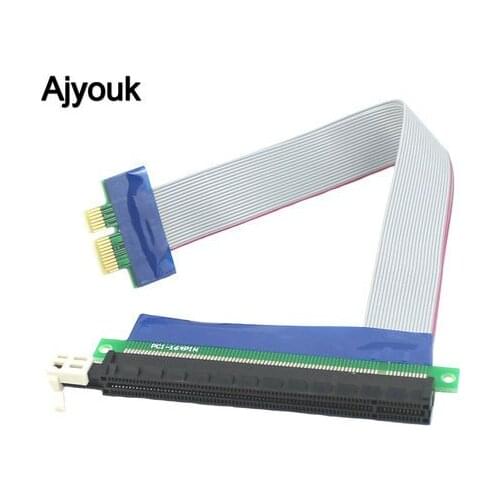 100PCS PCI-E 1X to 16X Extender Cable PCI Express 1X-16X Graphics Card Soft Ribbon Extension Cable for Bitcoin Miner 19cm