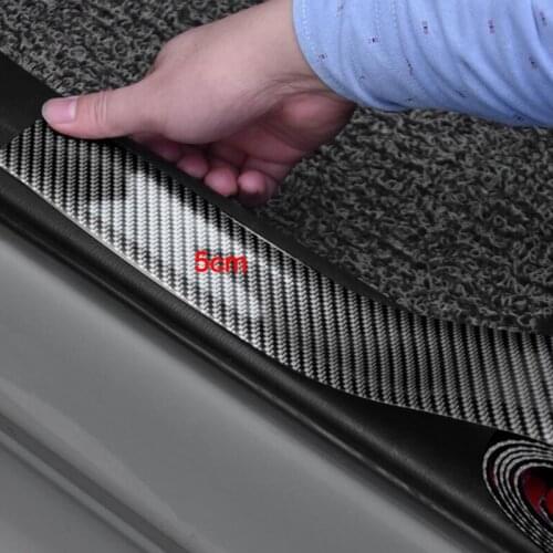 Car Door Sill Protector Edge Guard Carbon Fiber Rubber Car Stickers Moulding Black Auto Bumper Anti-collision Strip Car Styling
