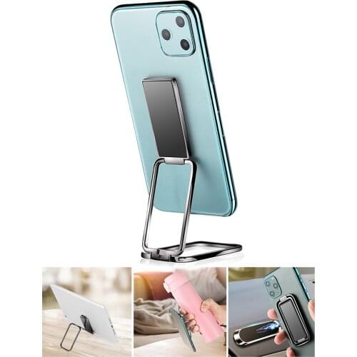 Universal Mobile Phone Holder Folding Ring Buckle Multifunctional All-Metal Retractable Stick Magnetic Car Phone Stand
