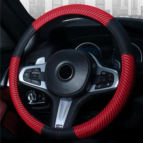 Universal Ice silk leather Anti-Slip Car Steering-wheel Cover 38CM Sport styling Auto Steering Wheel Covers