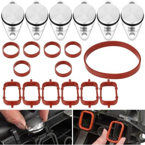 Diesel Swirl Flap Blank Replacement Bungs with Intake Manifold Gasket For BMW M57 E39 E60 E46 E38 E53 E83 E65 E61 E70 E71 E92