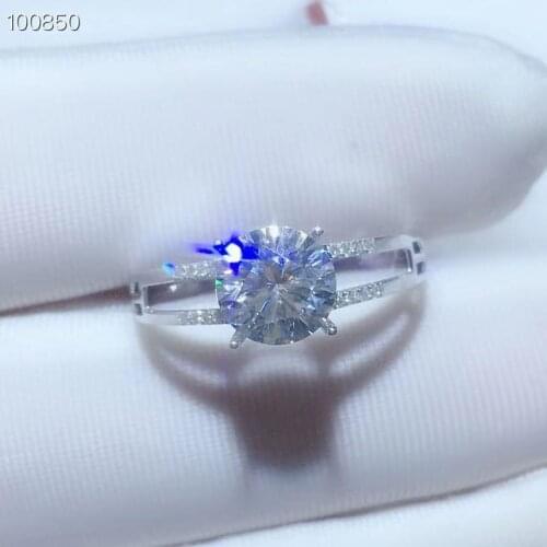 Jewelry Classic Moissanite Wedding Ring for Woman 1 Ct D Grade Moissanite18k gold white Engagement Ring Free Jewelry Box