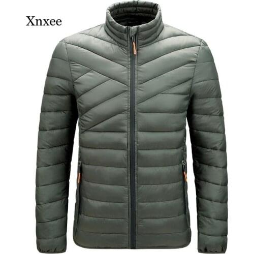 Winter Warm Mens Casual Quilted Jacket Fashion Light Clothes Loose Large Size Zipper Jacket
