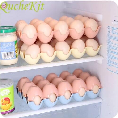 15 Grid Kitchen Egg Storage Box Fridge Plastic Egg Tray Holder Egg Case Food Storage Container Egg Crisper Dispenser