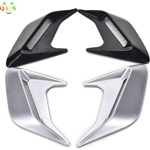 2pcs Car Auto Side Vent Air Flow Fender Intake Sticker Car Simulation Side Vents Decorative Silver,Black color