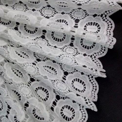 2Yards Nigerian Lace Fabrics For Wedding Dress High Quality White African Cord Lace Fabrics French Guipure Lace Sewing Material