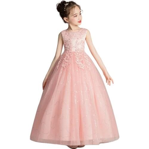 2021 Summer Bridesmaid Dress Kids Dresses For Girls Children Long Princess Dress Wedding Vestidos Girl Party Dress 4 10 12 Years