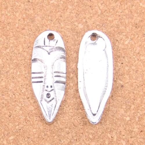6pcs Charms tiki tribal mask 40x15mm Antique Pendants,Vintage Tibetan Silver Jewelry,DIY for bracelet necklace