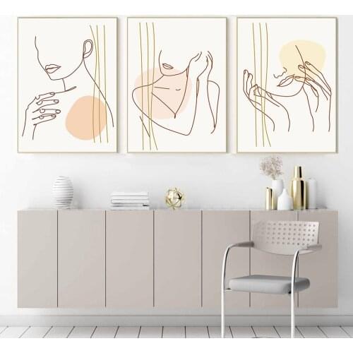 Abstract Minimal Woman Line Wall Art Female Portrait Poster Nordic Canvas Prints Painting Living Room Interior Decoration