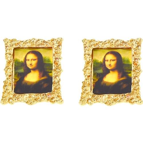 Baroque Retro Temperament Earring Drop Square Head Portrait Earrings For Women Fashion Personality Gifts Accessories