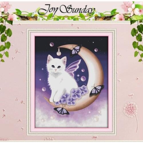 Big Size Angel of the Moon Pattern Counted Cross Stitch 11CT 14CT Cross Stitch Set Cat Cross-stitch Kits Embroidery Needlework