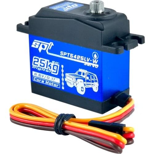 SPT5425LV-W 25kg Waterproof Metal Gear Standard Digital Servo 1:10 1:8 RC Car TRX4 Crawler Airplabe Boat Robot Arm Angle 90 180