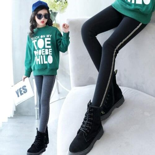 Childrens clothing Thick warm girls leggings pants childrens pants autumn and winter wear girls warm trousers