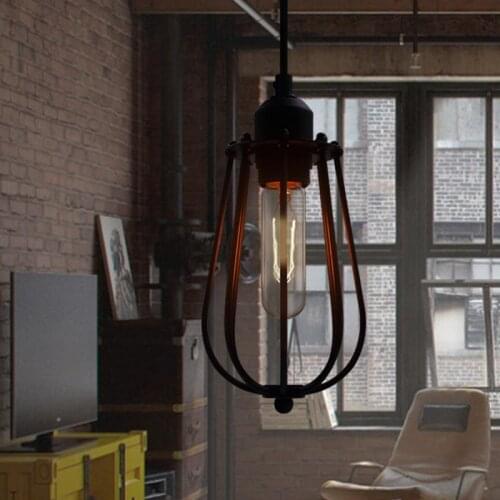 E27 European creative retro style warm wrought iron modern staircase Pendant Light