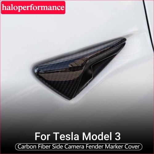 Haloperformance Model3 Car Accessories Side Camera Carbon Fiber Protection Cover For Tesla Model 3 Accessories Model Three New