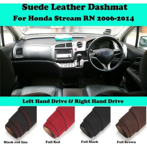 For Honda STREAM G2 RST TS ZS RN6 RN7 RN8 RN9 Suede Leather Dashmat Dashboard Cover Pad Dash Mat Carpet Car-Styling Accessories